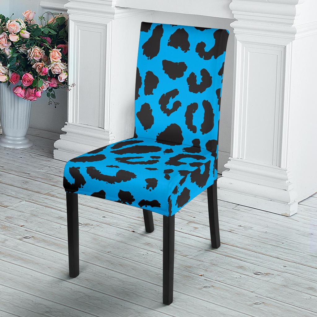 Cheetah Blue Print Pattern Dinning Chair Slipper-JTAMIGO.COM