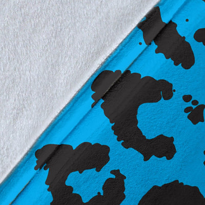 Cheetah Blue Print Pattern Fleece Blanket