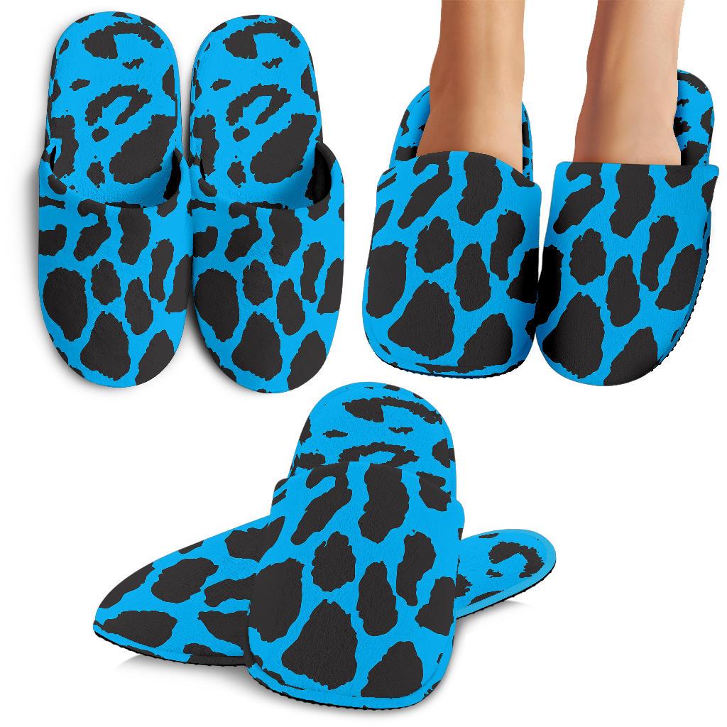 Cheetah Blue Print Pattern House Slippers