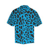 Cheetah Blue Print Pattern Men Aloha Hawaiian Shirt