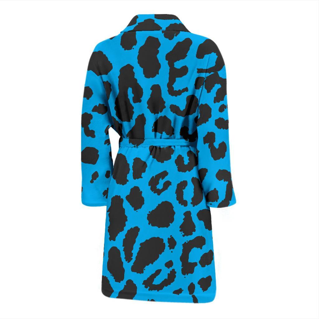 Cheetah Blue Print Pattern Men Bath Robe-JTAMIGO.COM