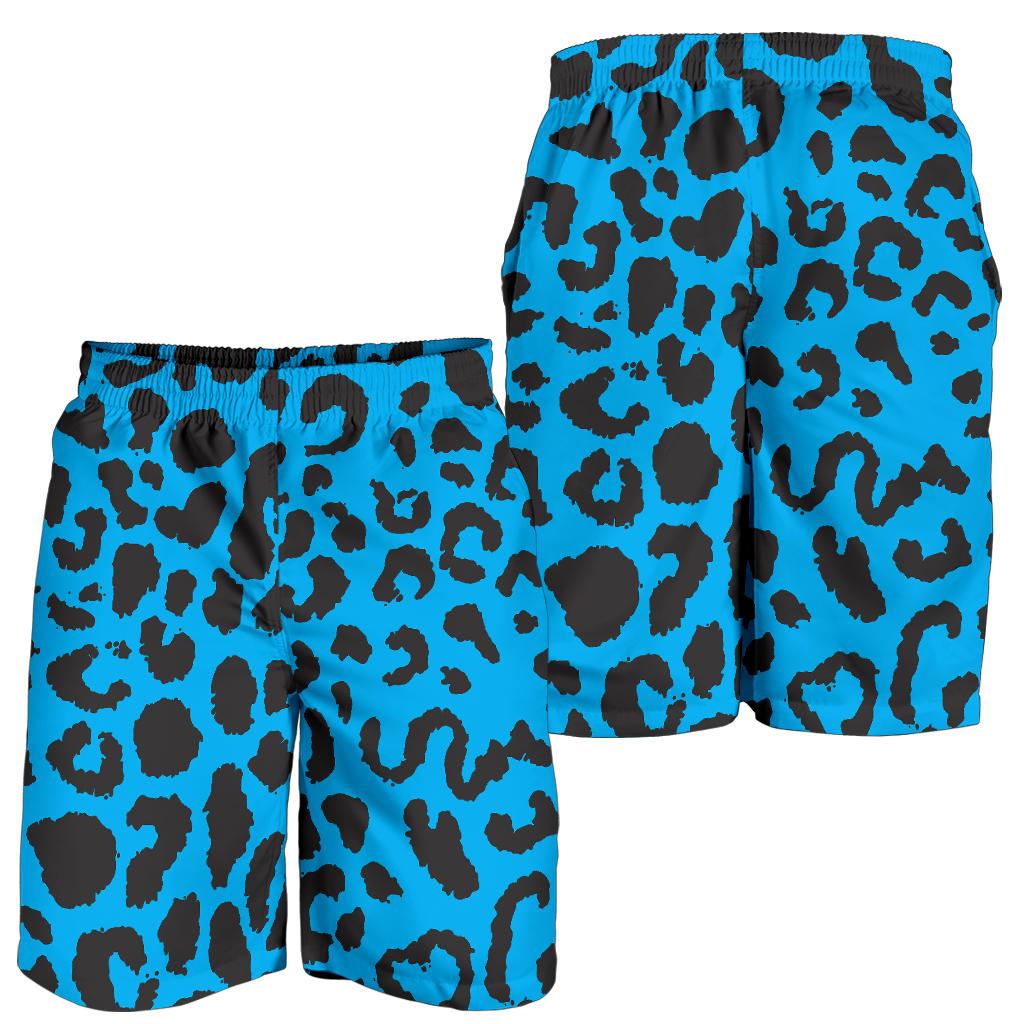 Cheetah Blue Print Pattern Mens Shorts-JTAMIGO.COM