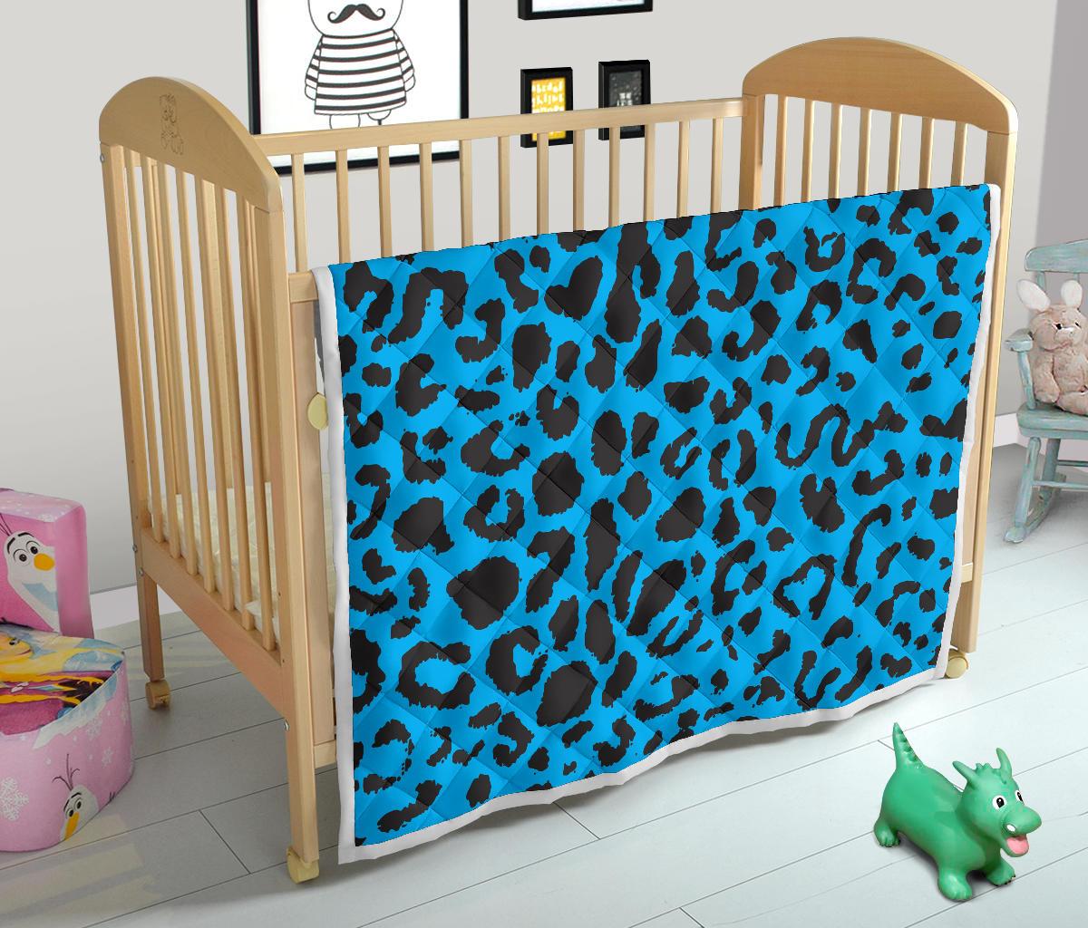 Cheetah Blue Print Pattern Premium Quilt-JTAMIGO.COM