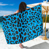 Cheetah Blue Print Pattern Sarong Pareo Wrap
