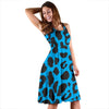 Cheetah Blue Print Pattern Sleeveless Dress