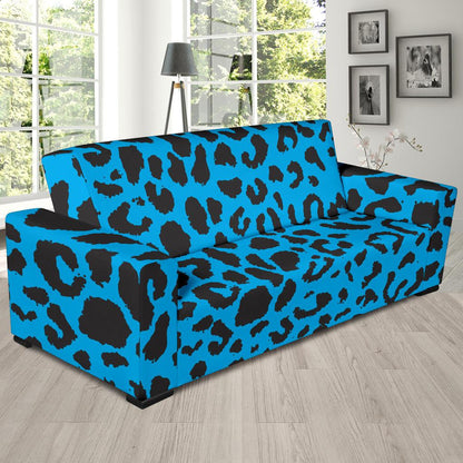 Cheetah Blue Print Pattern Sofa Slipcover-JTAMIGO.COM