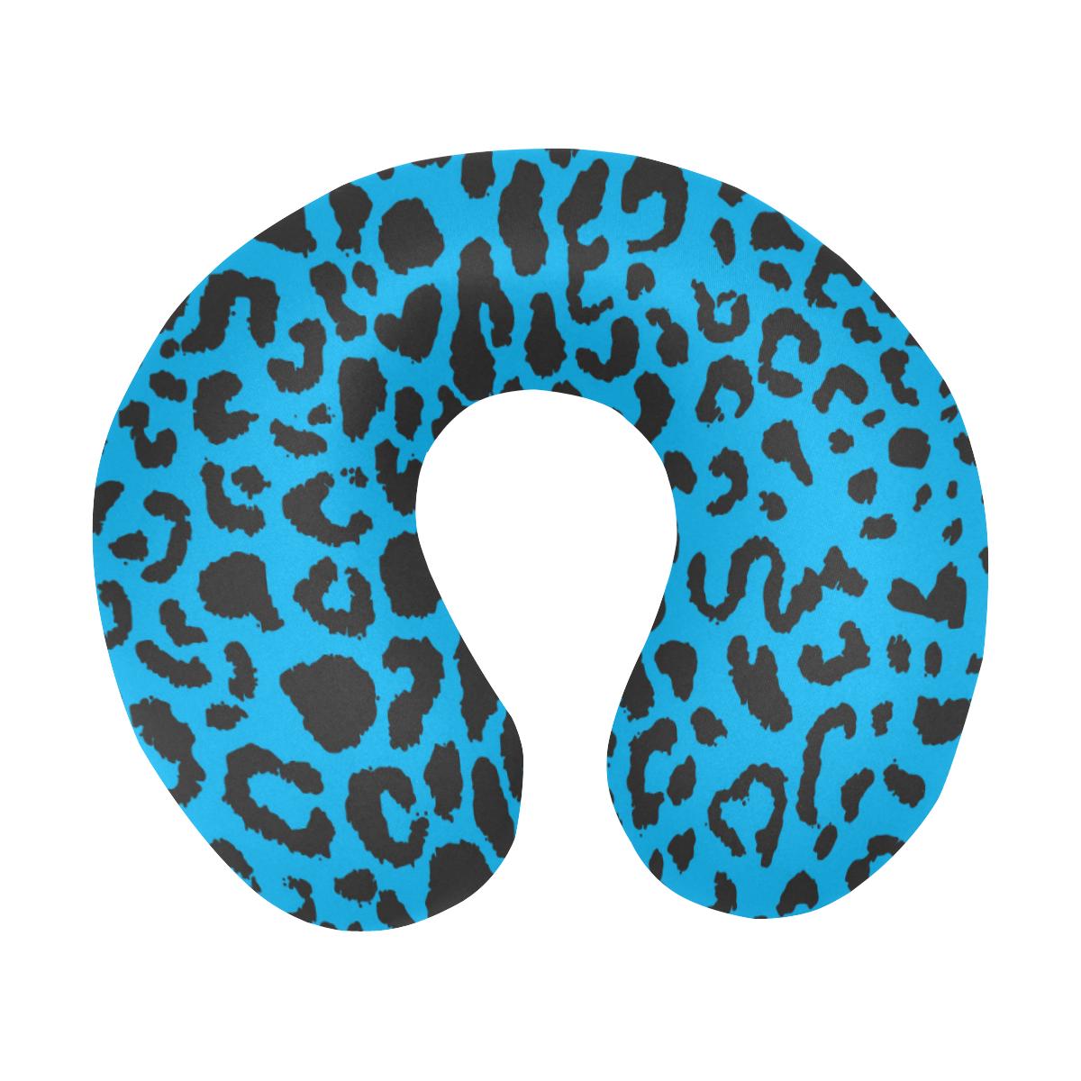 Cheetah Blue Print Pattern U-Shaped Travel Neck Pillow-JTAMIGO.COM