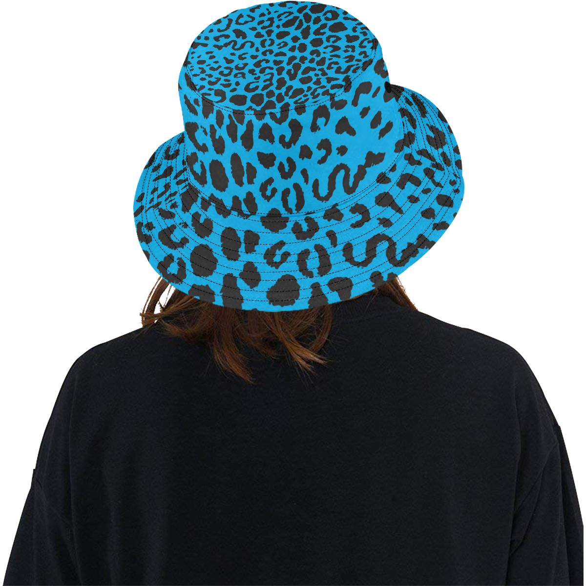 Cheetah Blue Print Pattern Unisex Bucket Hat