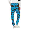 Cheetah Blue Print Pattern Unisex Casual Sweatpants (Model L11)-JTAMIGO.COM