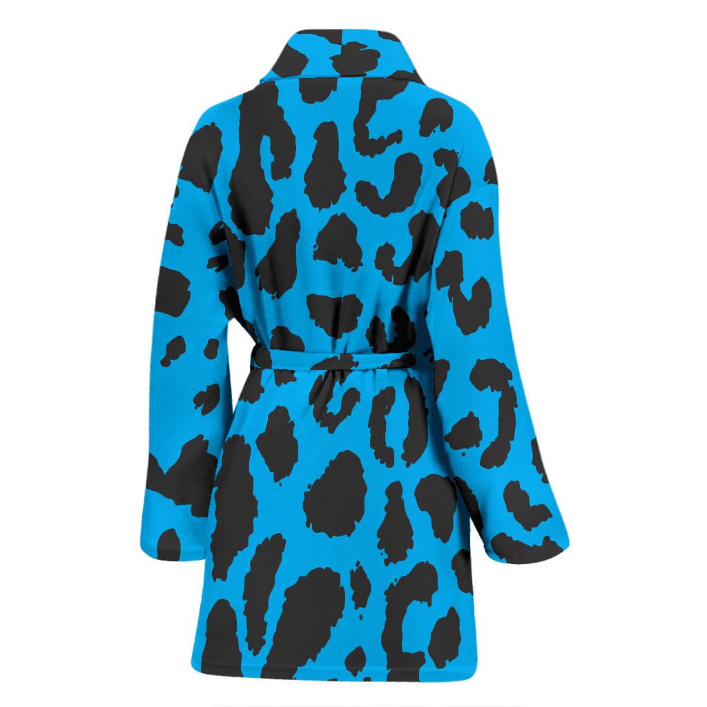 Cheetah Blue Print Pattern Women Bath Robe-JTAMIGO.COM