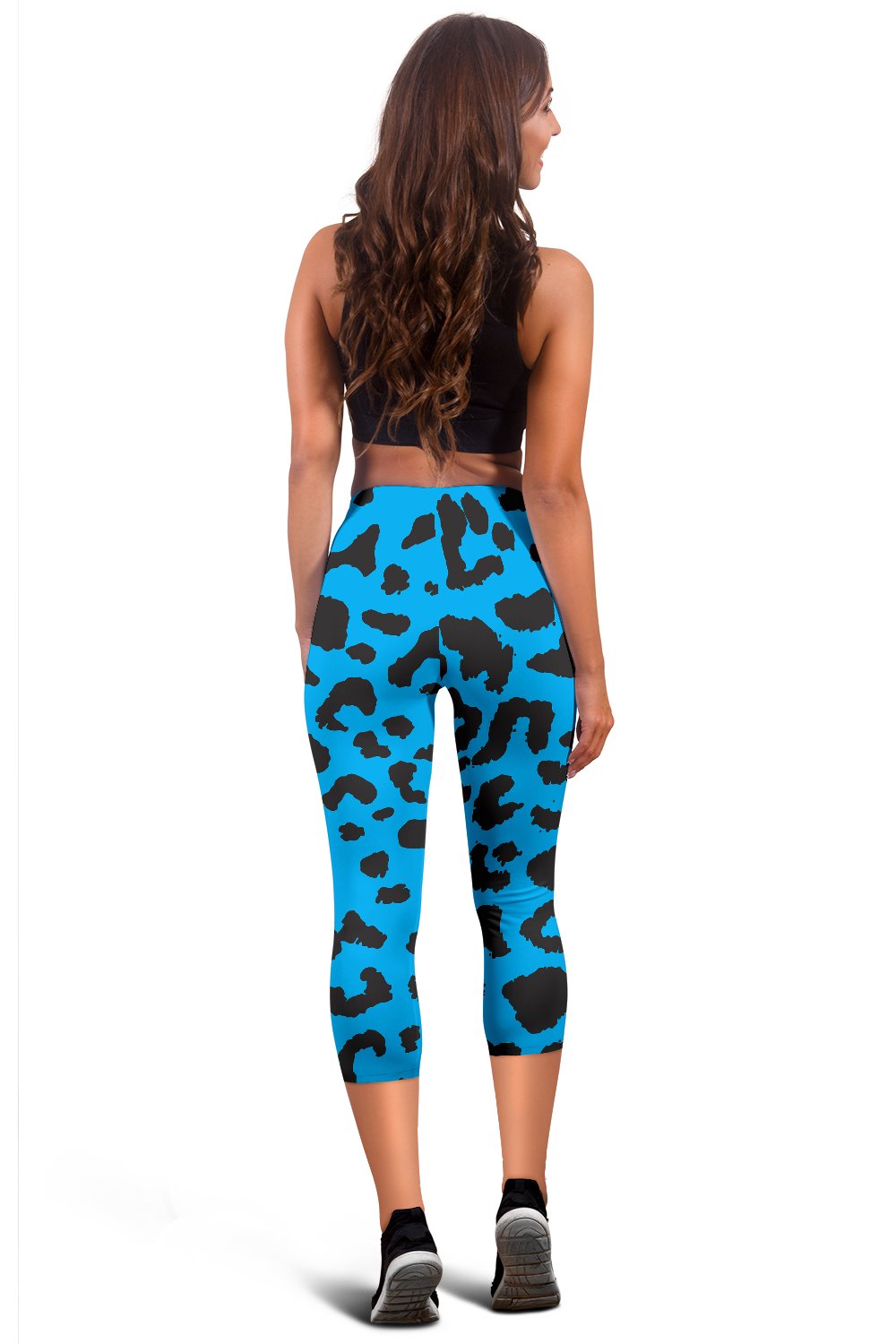 Cheetah Blue Print Pattern Women Capris
