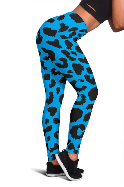 Cheetah Blue Print Pattern Women Leggings