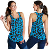Cheetah Blue Print Pattern Women Racerback Tank Top