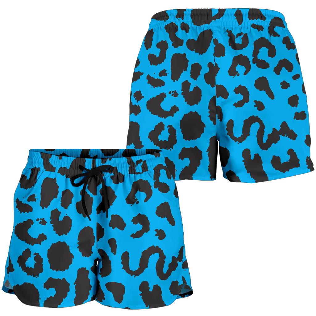 Cheetah Blue Print Pattern Women Shorts-JTAMIGO.COM
