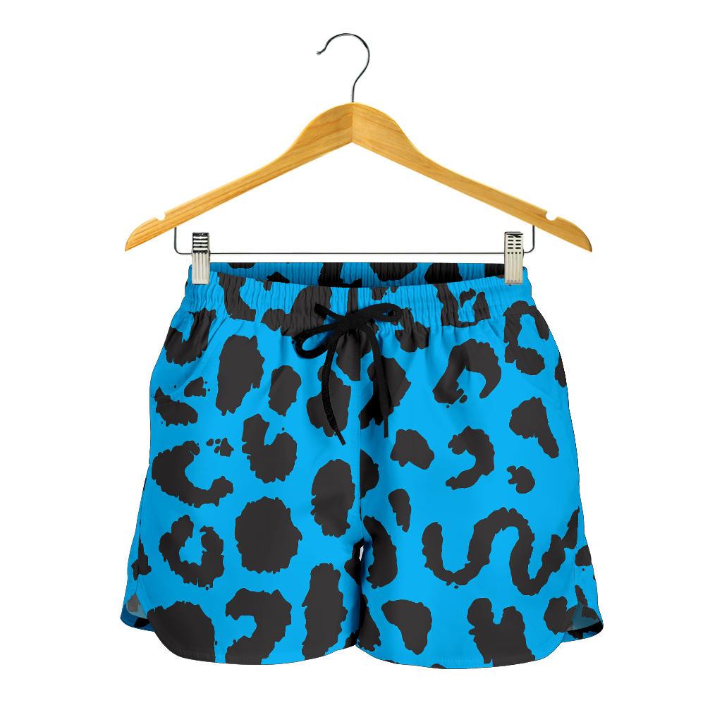 Cheetah Blue Print Pattern Women Shorts-JTAMIGO.COM