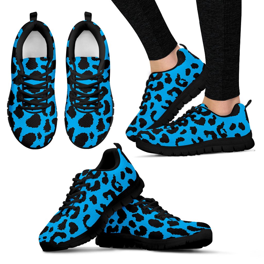 Cheetah Blue Print Pattern Women Sneakers Shoes
