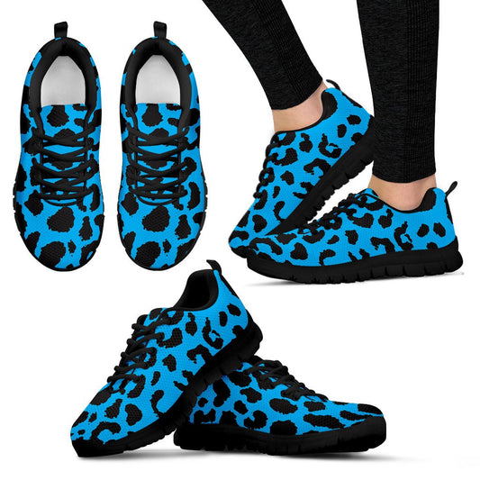 Cheetah Blue Print Pattern Women Sneakers Shoes