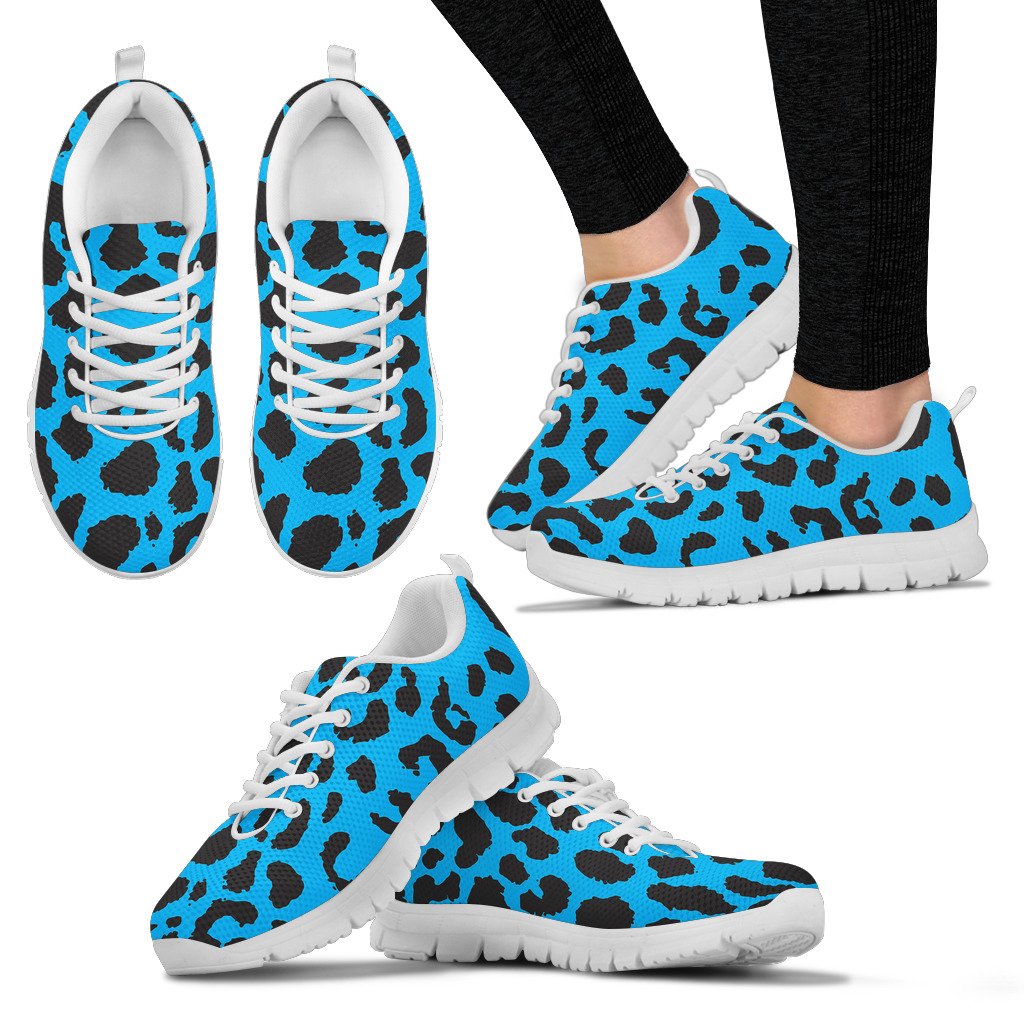 Cheetah Blue Print Pattern Women Sneakers Shoes