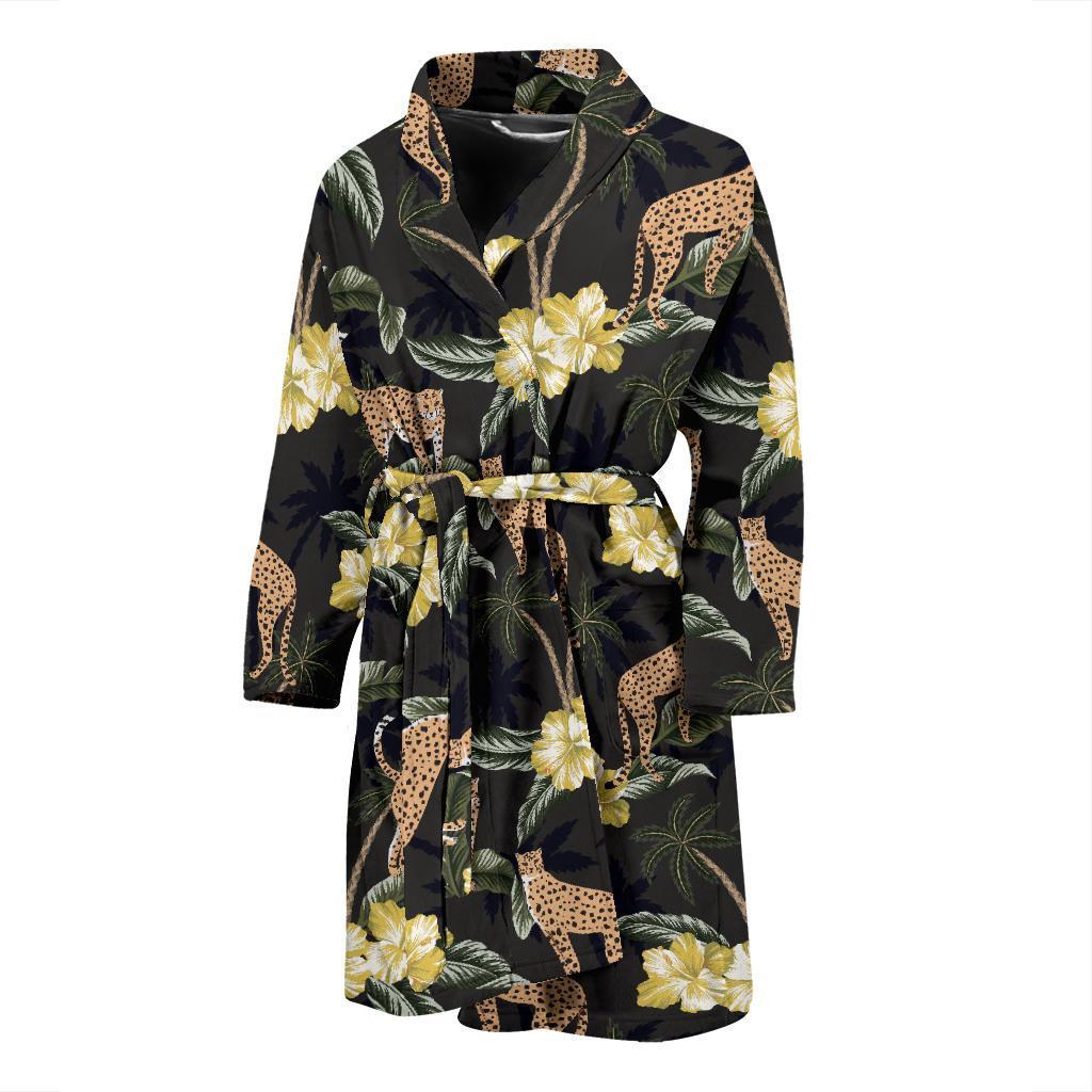 Cheetah Pattern Print Design 04 Men Bathrobe-JORJUNE.COM