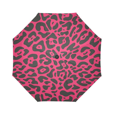 Cheetah Pink Print Pattern Automatic Foldable Umbrella
