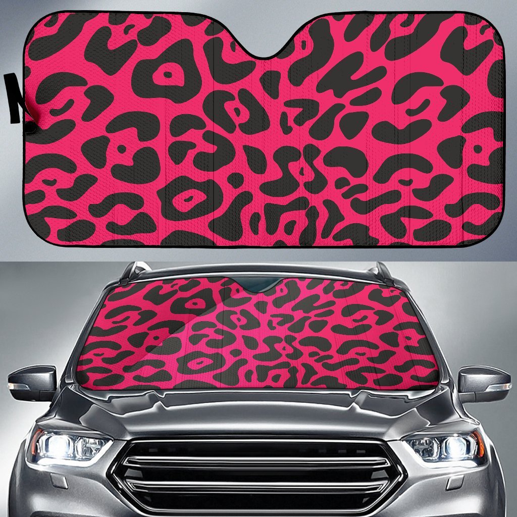 Cheetah Pink Print Pattern Car Sun Shade For Windshield