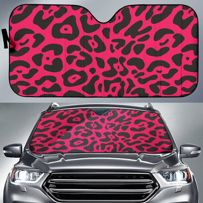 Cheetah Pink Print Pattern Car Sun Shade For Windshield