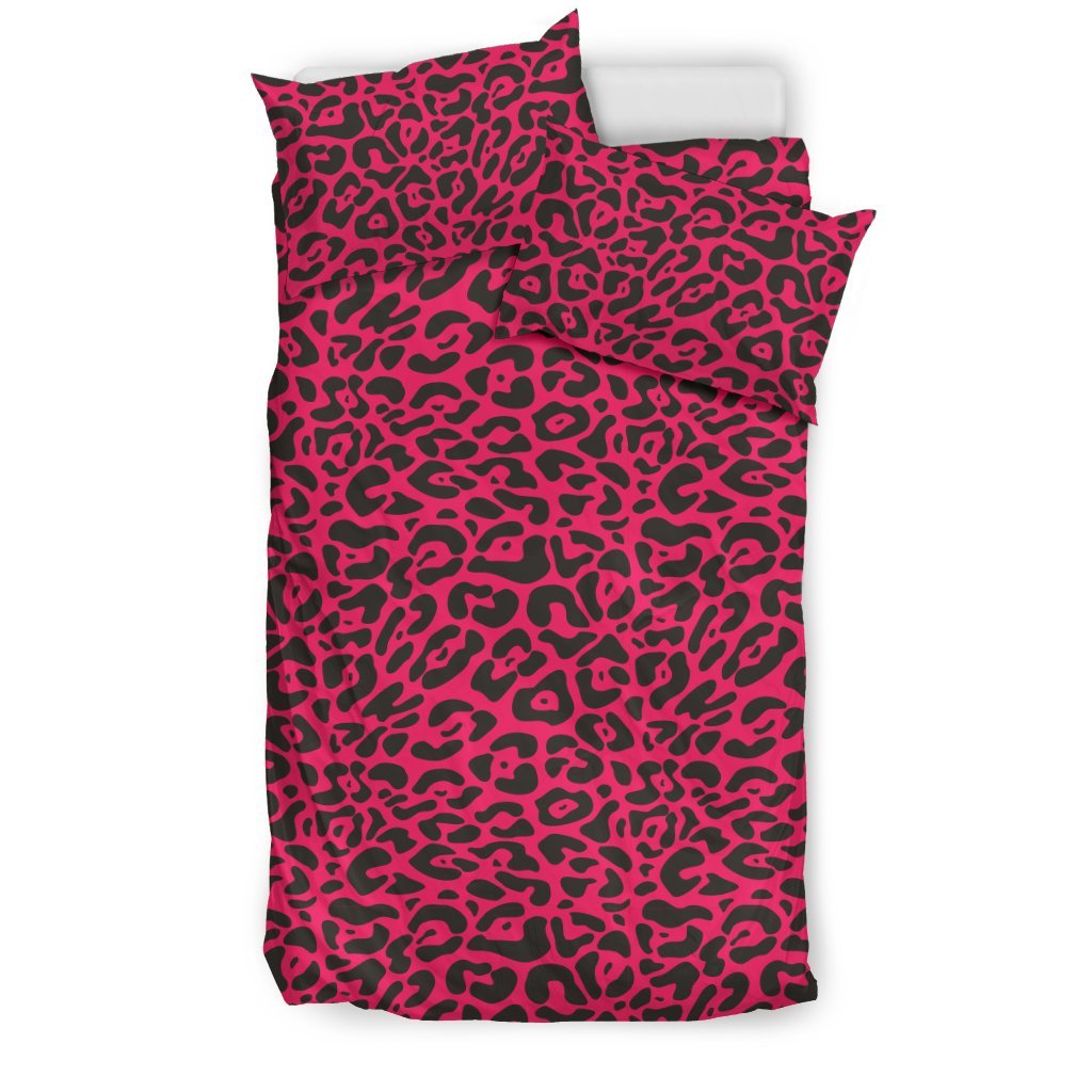 Cheetah Pink Print Pattern Duvet Cover Bedding Set