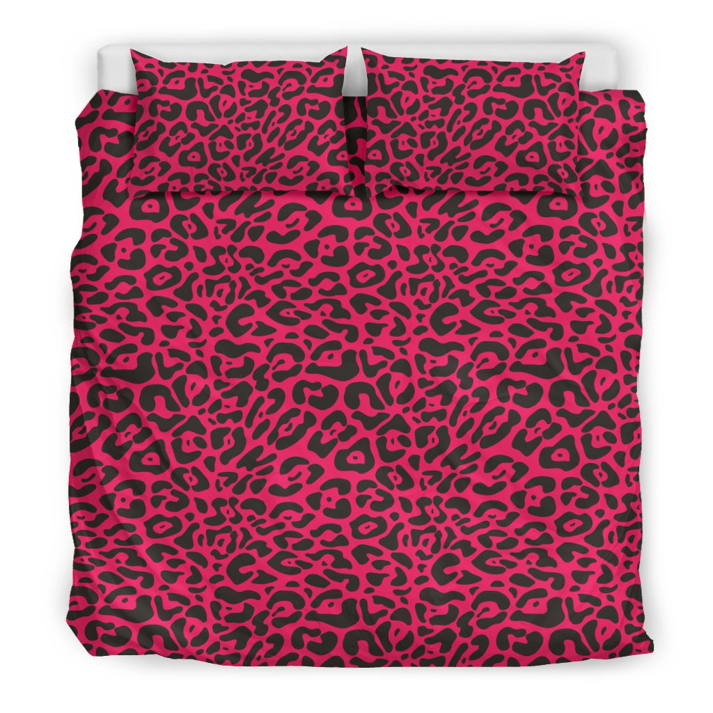 Cheetah Pink Print Pattern Duvet Cover Bedding Set