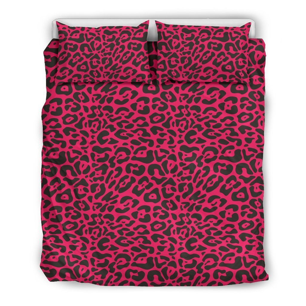 Cheetah Pink Print Pattern Duvet Cover Bedding Set