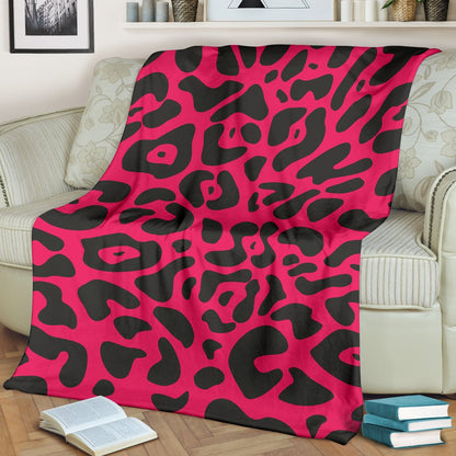 Cheetah Pink Print Pattern Fleece Blanket