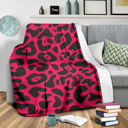 Cheetah Pink Print Pattern Fleece Blanket
