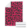 Cheetah Pink Print Pattern Fleece Blanket