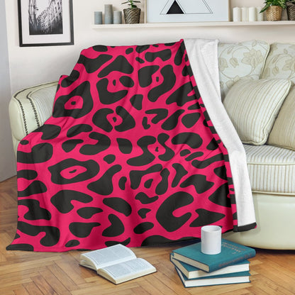 Cheetah Pink Print Pattern Fleece Blanket