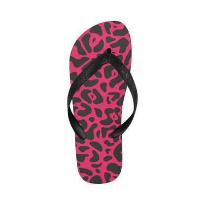 Cheetah Pink Print Pattern Flip Flops-JTAMIGO.COM