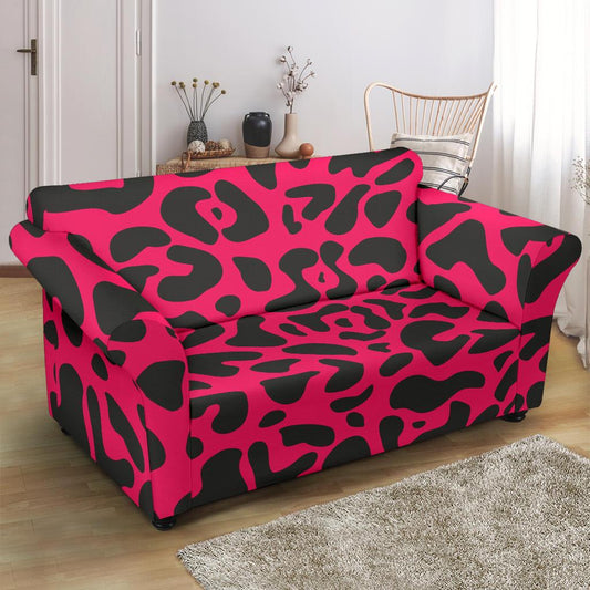 Cheetah Pink Print Pattern Loveseat Slipcover-JTAMIGO.COM