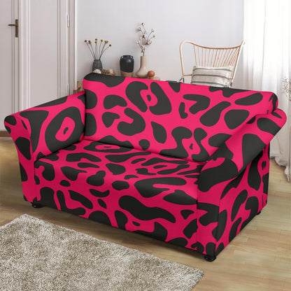 Cheetah Pink Print Pattern Loveseat Slipcover-JTAMIGO.COM