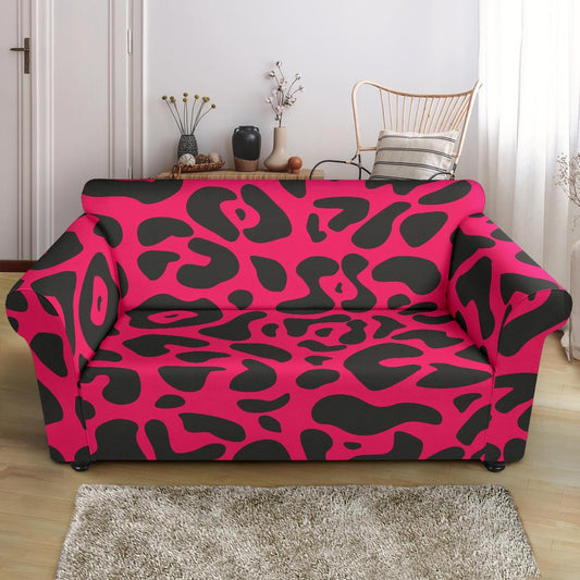 Cheetah Pink Print Pattern Loveseat Slipcover-JTAMIGO.COM