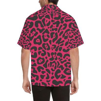 Cheetah Pink Print Pattern Men Aloha Hawaiian Shirt