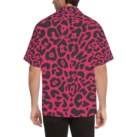 Cheetah Pink Print Pattern Men Aloha Hawaiian Shirt
