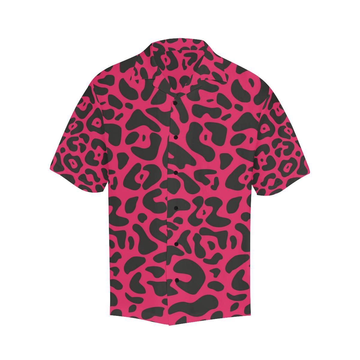 Cheetah Pink Print Pattern Men Aloha Hawaiian Shirt