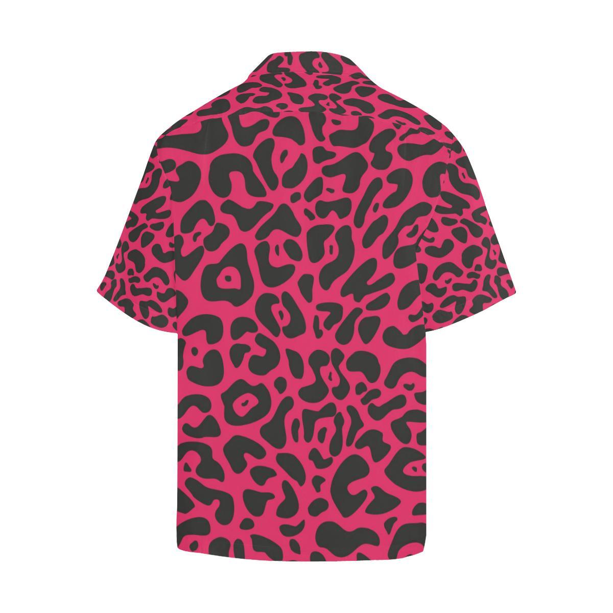 Cheetah Pink Print Pattern Men Aloha Hawaiian Shirt