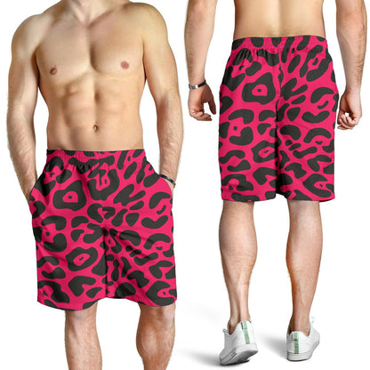 Cheetah Pink Print Pattern Mens Shorts-JTAMIGO.COM