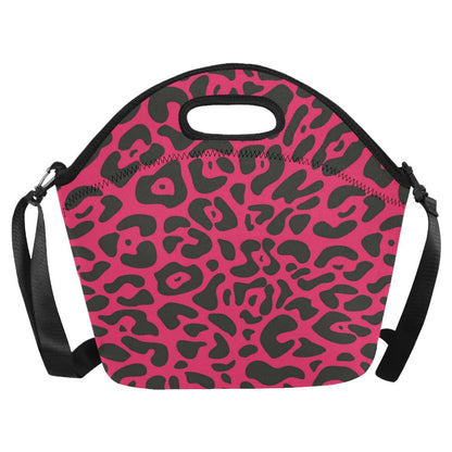 Cheetah Pink Print Pattern Neoprene Lunch Bag (Model 1669)(Large)-JTAMIGO.COM