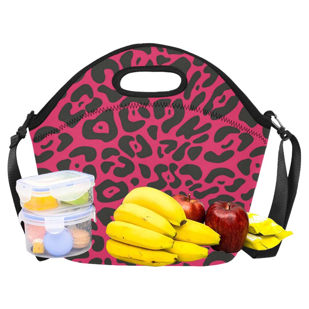 Cheetah Pink Print Pattern Neoprene Lunch Bag (Model 1669)(Large)-JTAMIGO.COM