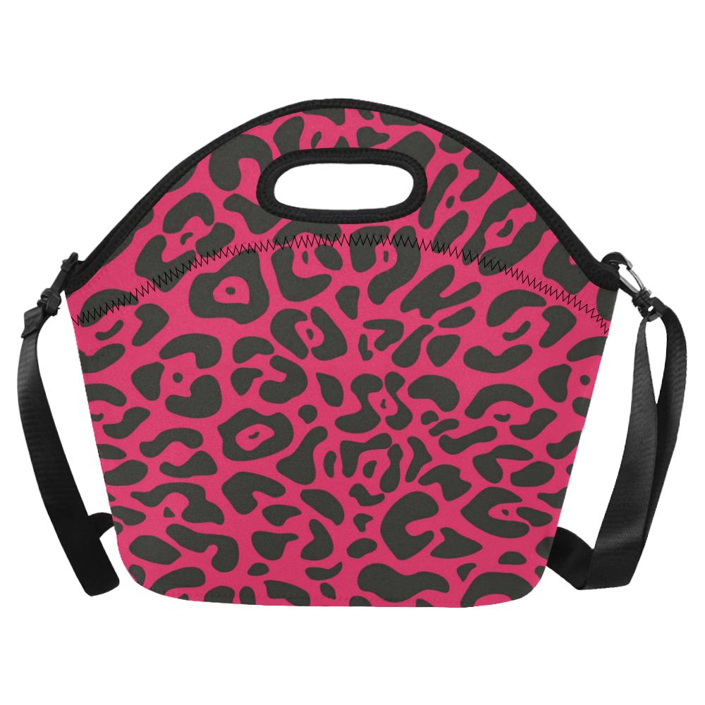 Cheetah Pink Print Pattern Neoprene Lunch Bag (Model 1669)(Large)-JTAMIGO.COM