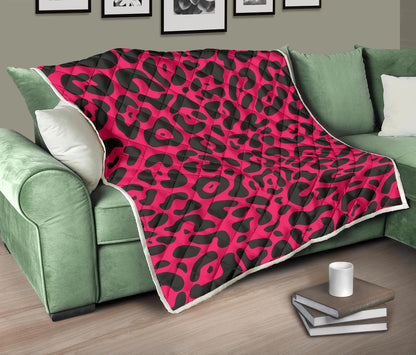 Cheetah Pink Print Pattern Premium Quilt-JTAMIGO.COM