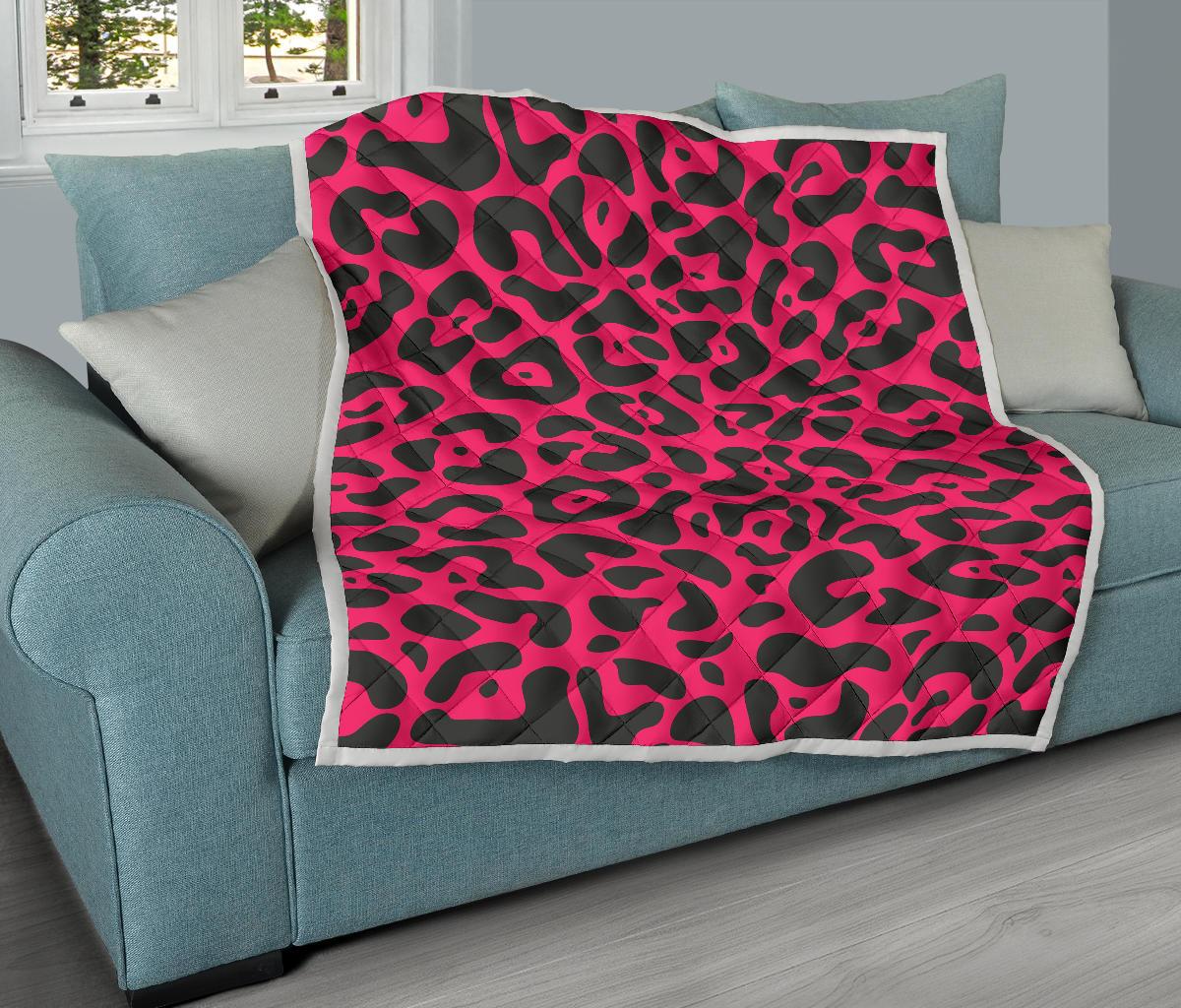 Cheetah Pink Print Pattern Premium Quilt-JTAMIGO.COM