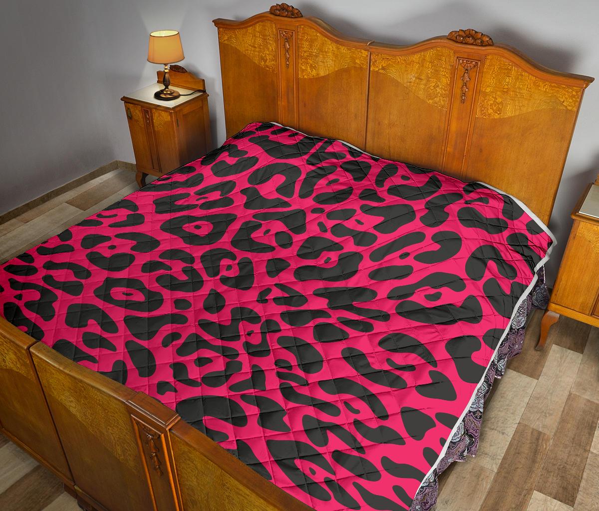 Cheetah Pink Print Pattern Premium Quilt-JTAMIGO.COM
