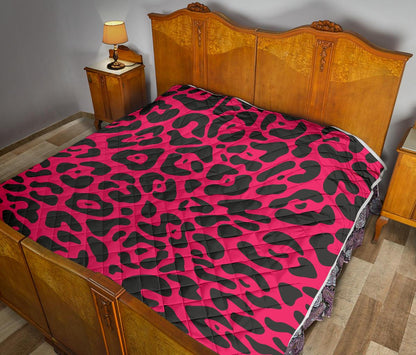 Cheetah Pink Print Pattern Premium Quilt-JTAMIGO.COM