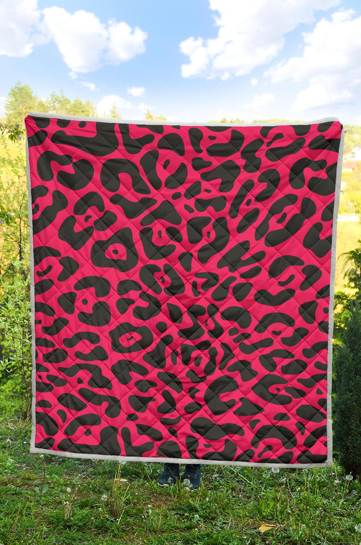 Cheetah Pink Print Pattern Premium Quilt-JTAMIGO.COM